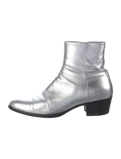 Pre-owned Maison Margiela Leather Boots In Silver