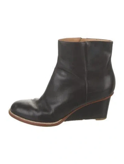 Pre-owned Maison Margiela Leather Braided Accents Boots In Black