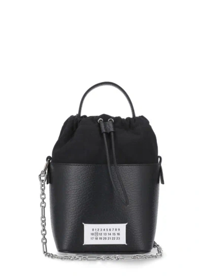 Maison Margiela 5ac Small Leather Bucket Bag In Black