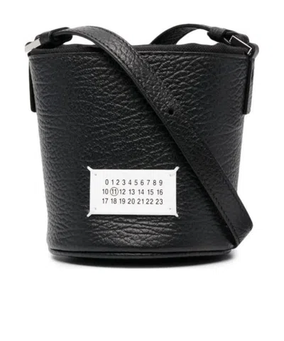 Maison Margiela Leather Bucket Bag In Black
