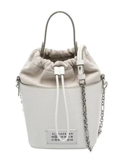 Pre-owned Maison Margiela Leather Bucket Bag In White