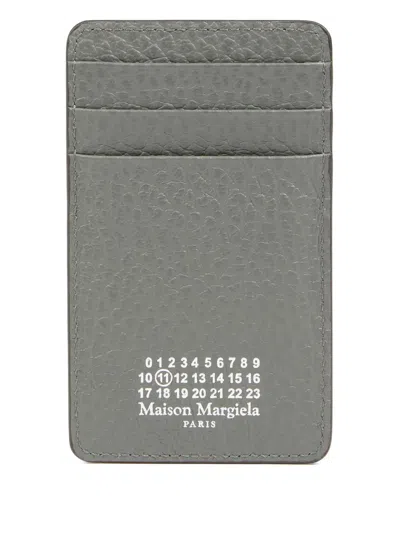 Maison Margiela Leather Card Holder In Green