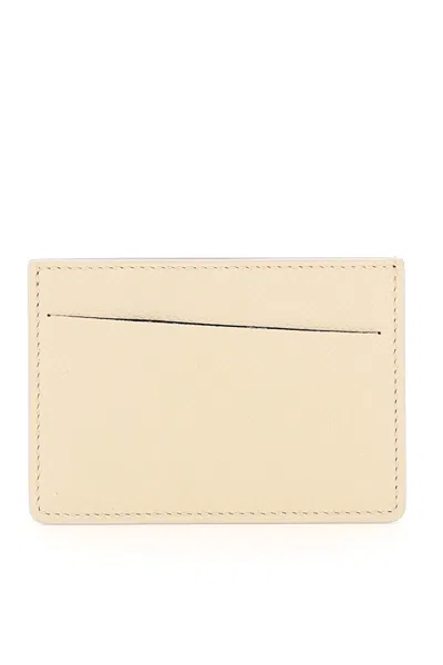 Pre-owned Maison Margiela Leather Card Holder In Beige