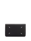 Maison Margiela Compact Rectangular Cardholder Featuring Textured Finish In Black