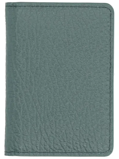 Maison Margiela Leather Card Holder In Green