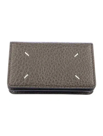 Pre-owned Maison Margiela Leather Card Holder In Grey