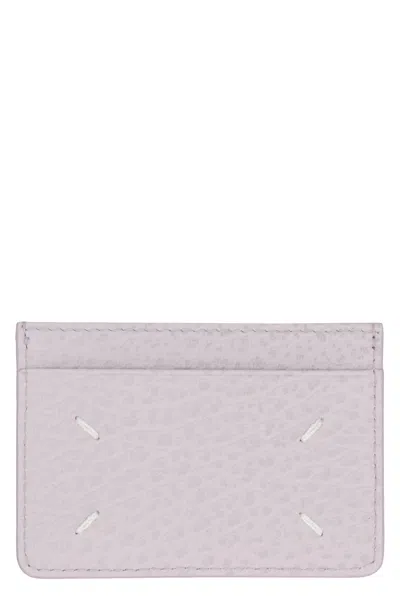 Maison Margiela Leather Card Holder In Lilac