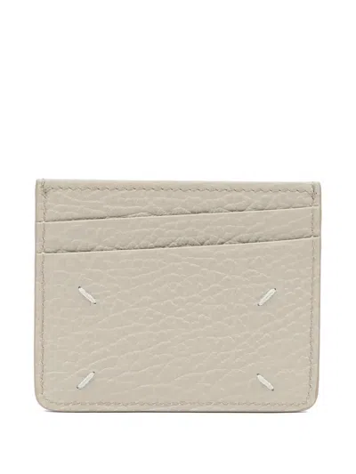 Maison Margiela Leather Card Holder In Neutral