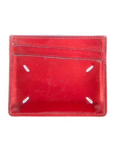 Pre-owned Maison Margiela Leather Card Holder In Red