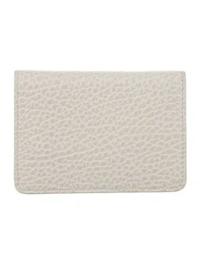 Pre-owned Maison Margiela Leather Card Holder In White