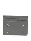 Maison Margiela Leather Cardholder In Gray