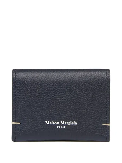 Maison Margiela Leather Cardholder In Blue