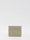 Maison Margiela Black Leather Cardholder In Grey