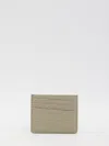 Maison Margiela Black Leather Cardholder In Grey