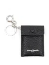 Maison Margiela Leather Cardholder-keyring In Black