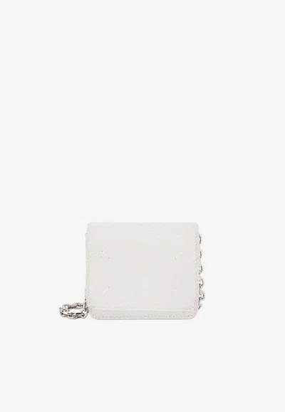 Maison Margiela Leather Chain Wallet In White