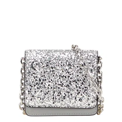 Pre-owned Maison Margiela Leather Chain/shoulder Wallet () In Silver