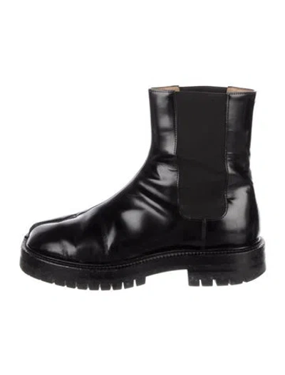 Pre-owned Maison Margiela Leather Chelsea Boots In Black