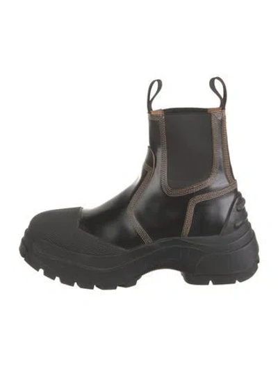 Pre-owned Maison Margiela Leather Chelsea Boots In Black