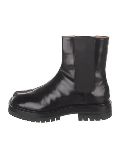Pre-owned Maison Margiela Leather Chelsea Boots In Black