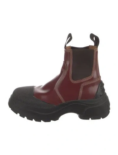 Pre-owned Maison Margiela Leather Chelsea Boots In Red