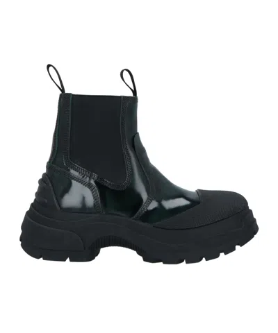Maison Margiela Leather Chunky Boots In Black