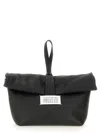 Maison Margiela Rectangular Leather Clutch Loop Handle In Black