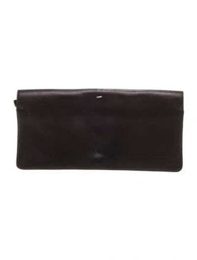Pre-owned Maison Margiela Leather Clutch In Black
