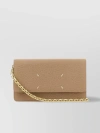 MAISON MARGIELA LEATHER CLUTCH WITH TEXTURED CHAIN STRAP