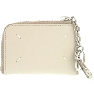 Pre-owned Maison Margiela Leather Coin Purse/coin Case () In White