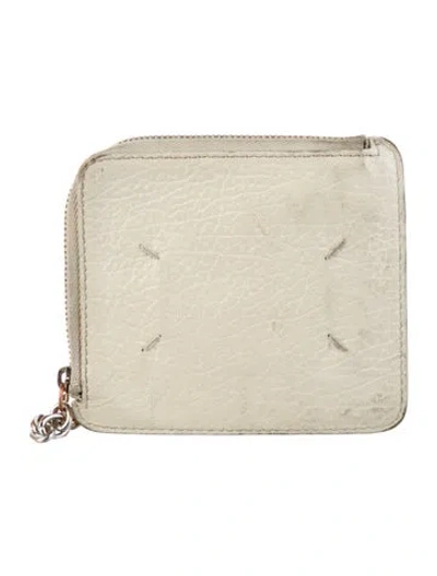 Pre-owned Maison Margiela Leather Compact Wallet In Gray