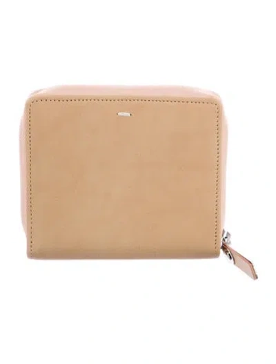 Pre-owned Maison Margiela Leather Compact Wallet In Neutral