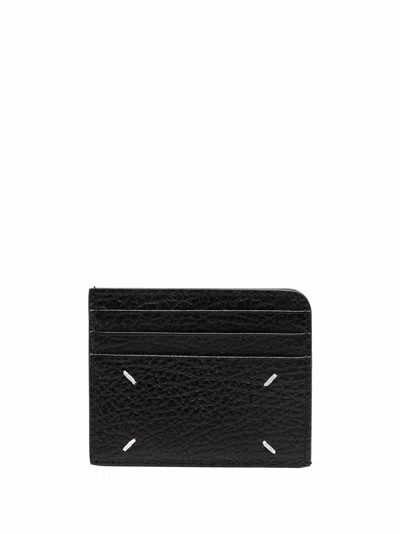 Maison Margiela Leather Credit Card Case In Black