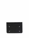 Maison Margiela Compact Grained Leather Card Holder In Black
