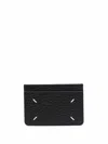 Maison Margiela Compact Grained Leather Card Holder In Black