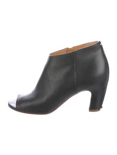 Pre-owned Maison Margiela Leather Cutout Accent Boots In Black