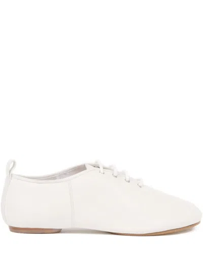 Maison Margiela Leather Derby Shoes In White