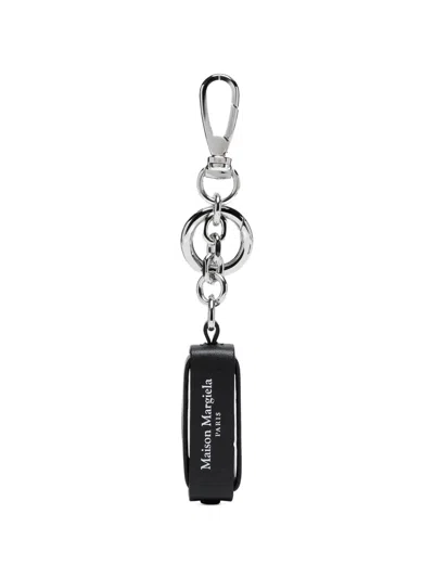Maison Margiela Leather Dice Keyrings In Black