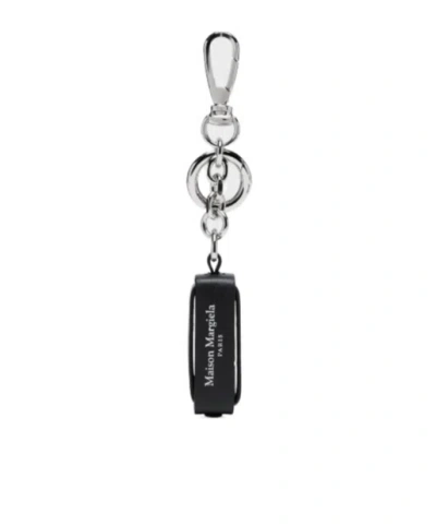 Maison Margiela Leather Dice Keyrings In Black
