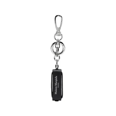 Maison Margiela Leather Dice Keyrings In Black