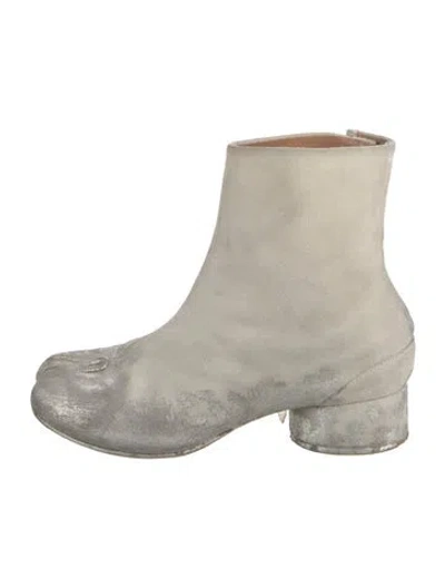 Pre-owned Maison Margiela Leather Distressed Accents Boots In Neutral