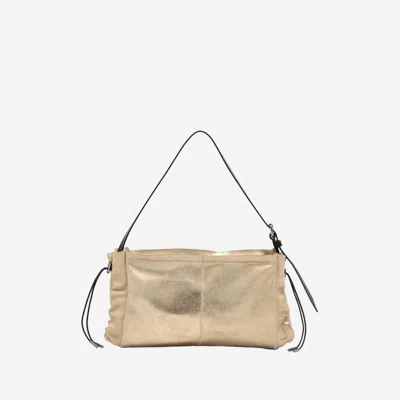 Maison Margiela Beige Textured Large Shoulder Bag In Gold