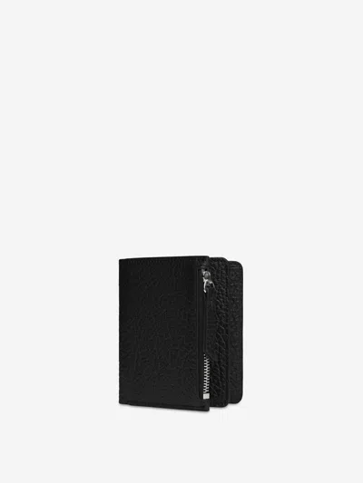 Maison Margiela Leather Flap Wallet In Black