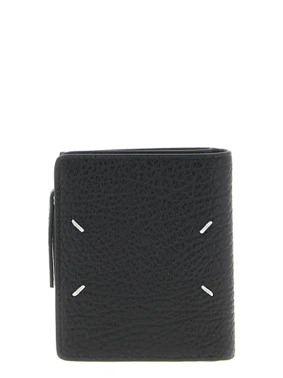 Maison Margiela Calfskin With Signature Stitching Card Case In Black