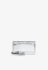 Maison Margiela Silver Cracked Leather Fold Over Bag In Silver