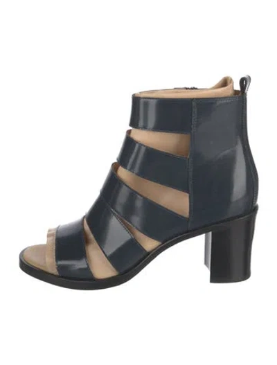 Pre-owned Maison Margiela Leather Gladiator Sandals In Blue/neutrals