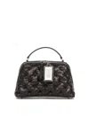 Maison Margiela Quilted Texture Shoulder Bag With Detachable Strap In Black