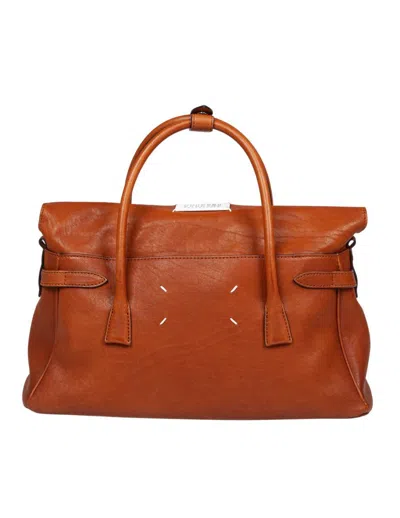 Maison Margiela Leather Handbag In Brown