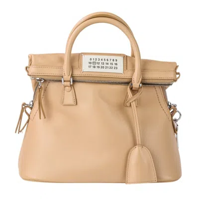 Pre-owned Maison Margiela Leather Handbag Shoulder Bag () In Sand