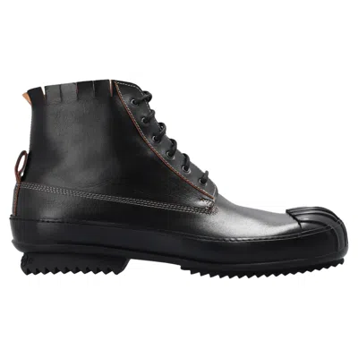Maison Margiela Leather High-top Sneakers In Black